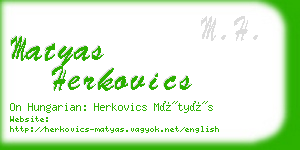 matyas herkovics business card